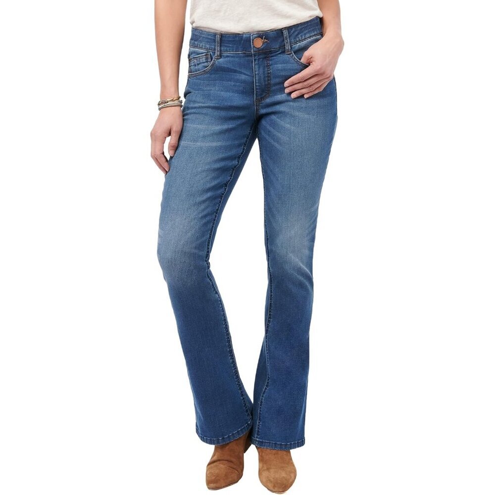 Plus Size Jeans Bootcut Stretch Denim With Mesh Pockets For Flattering Fit